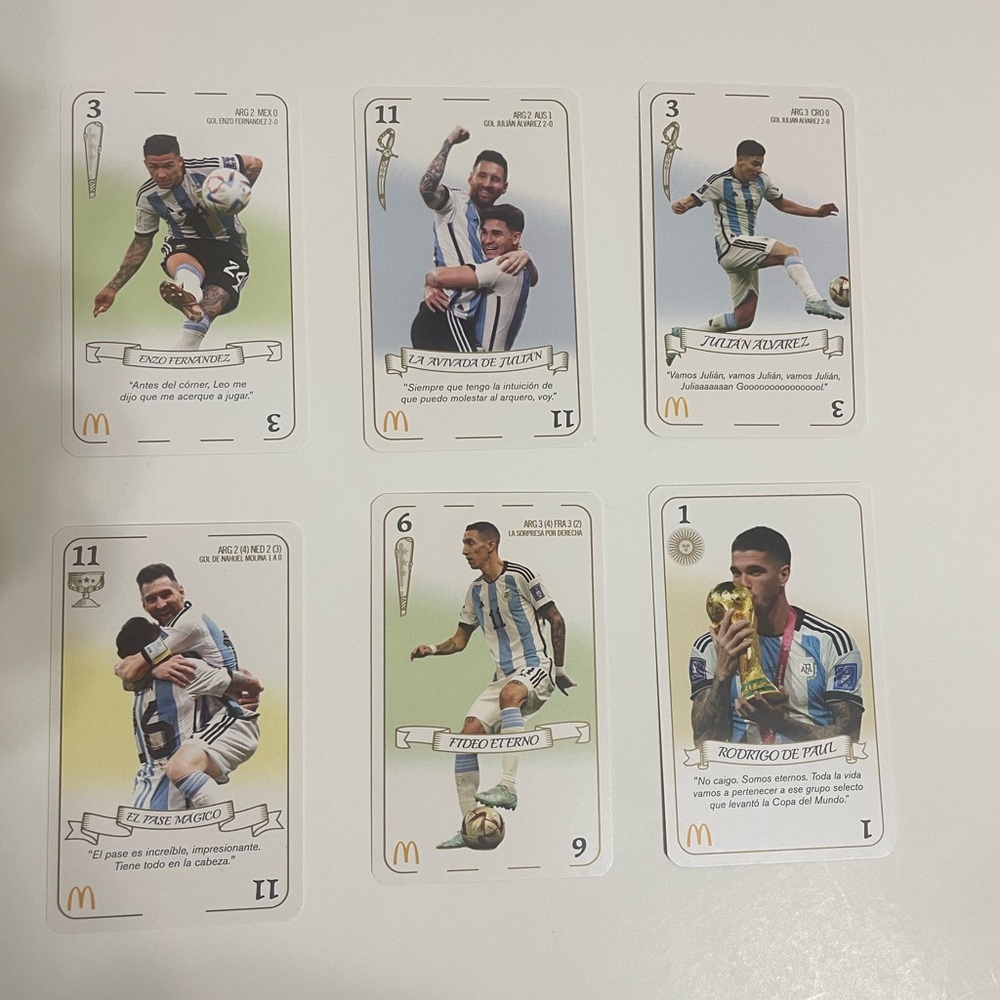 PICK ONE McDonald’s Panini Argentina Champions of the World Soccer cards .